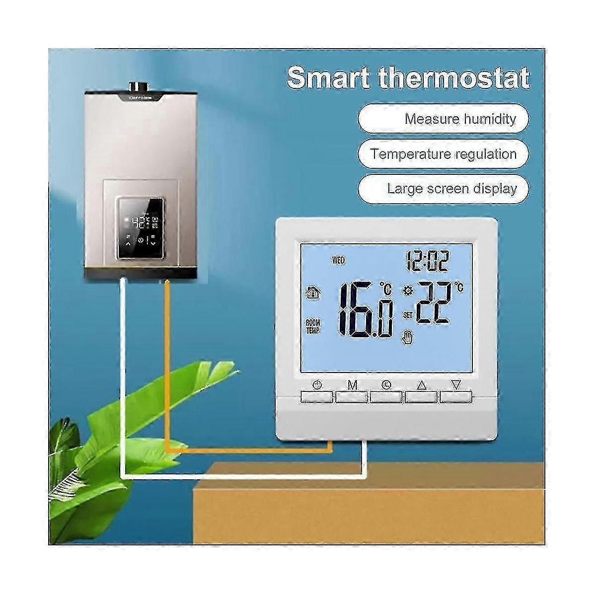 Backlight LCD Thermostat Wall Heating Temperature Controller Blue Light Display โ image 5