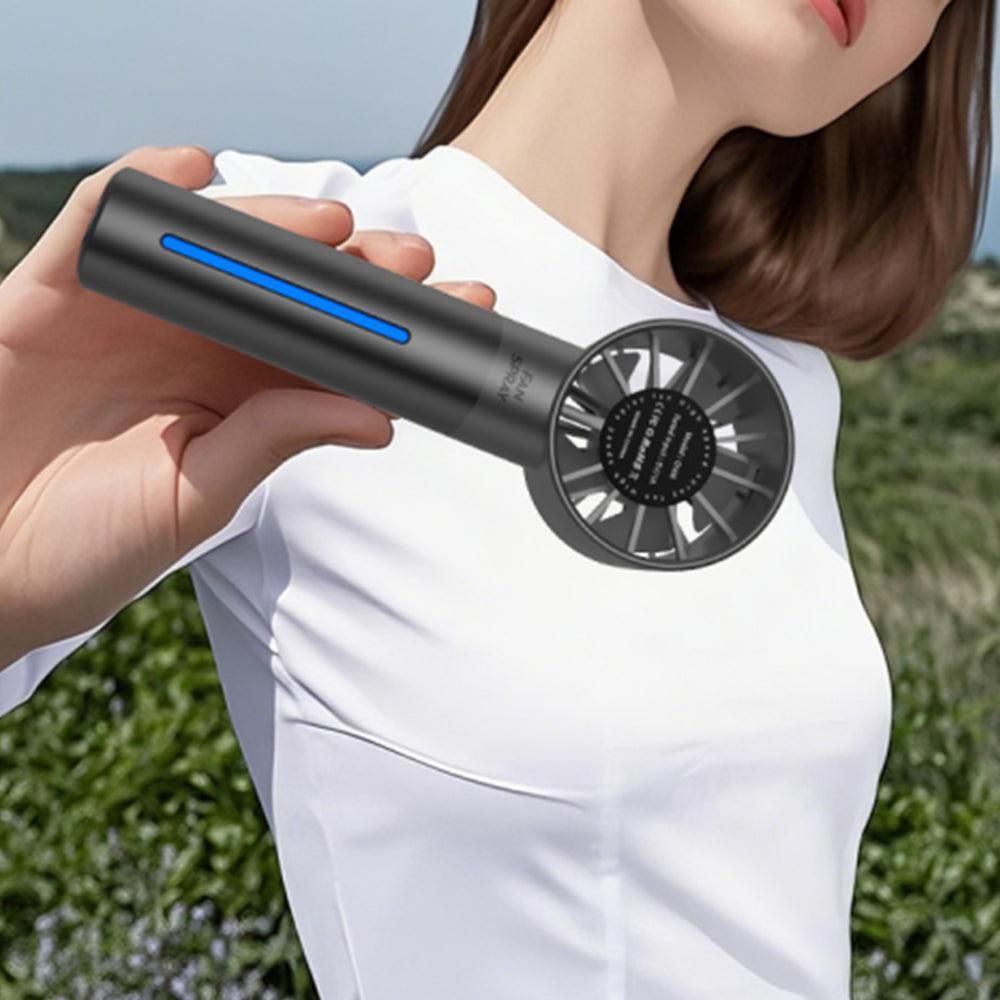 Portable High-Speed USB Mist Fan - Rechargeable Cooling Fan for Travel Office & Home Black — image 5