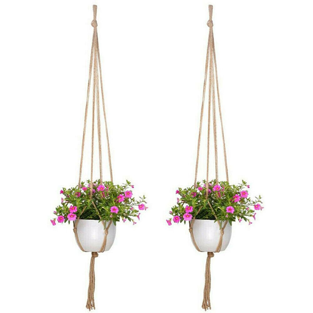 6Pcs Macrame Plant Hanger Vintage Rope Basket Indoor Outdoor Hanging Plant Holders โ image 5