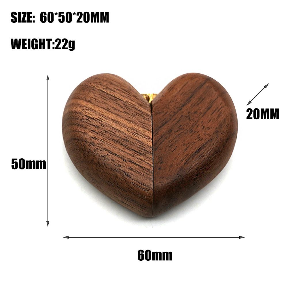 Heart Shaped Slim Secret Engagement Ring Box Wooden Pocket Sized Discreet for Wedding Ceremony Engagement Proposal Ring Bearer Ideas โ image 5