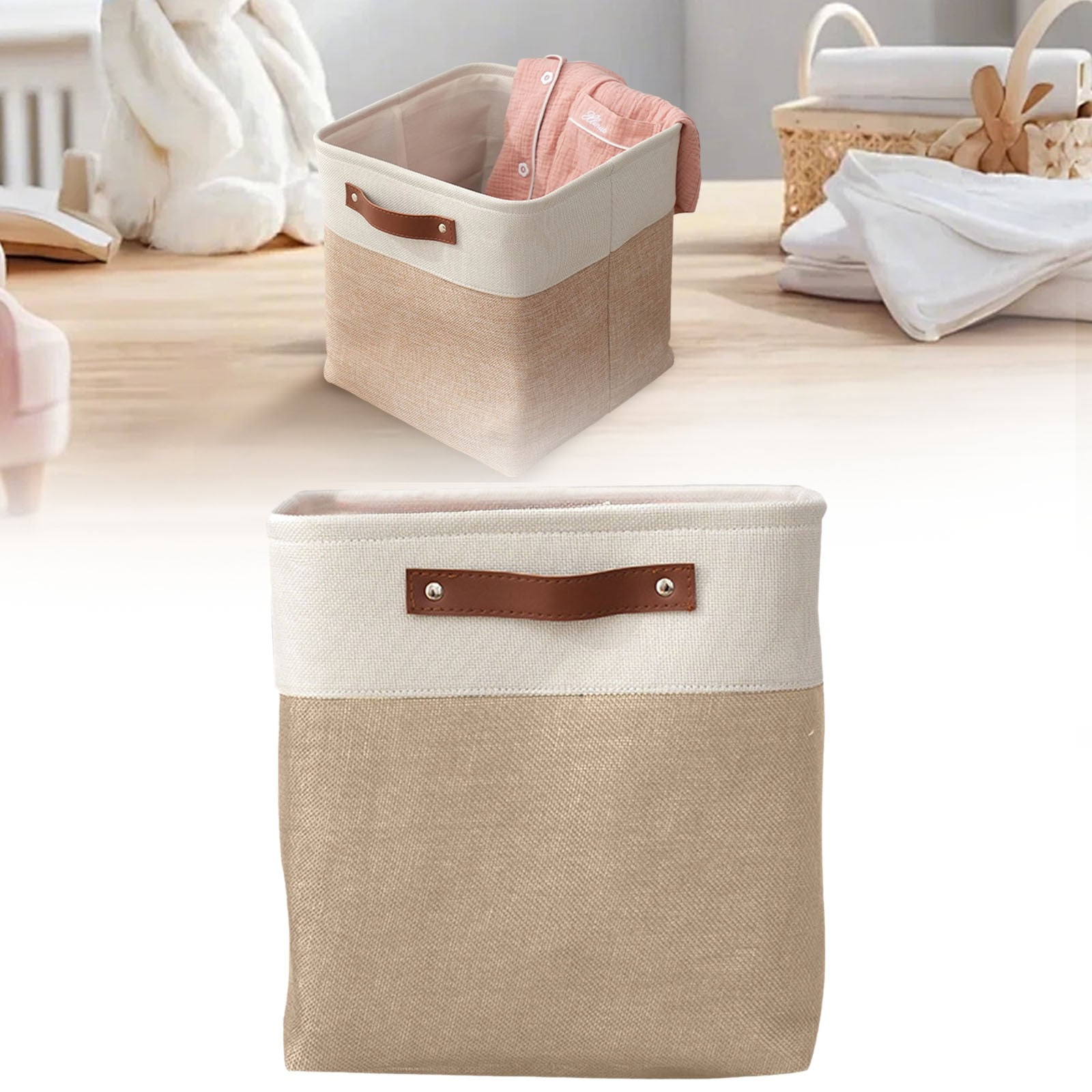 Transparent Zipper Clothing Storage Bag - Heavy-Duty Organizer for Blankets, Linen, Bed Sheets, Clothes & Pillows, Beige, 30 × 23 × 15 cm — image 2