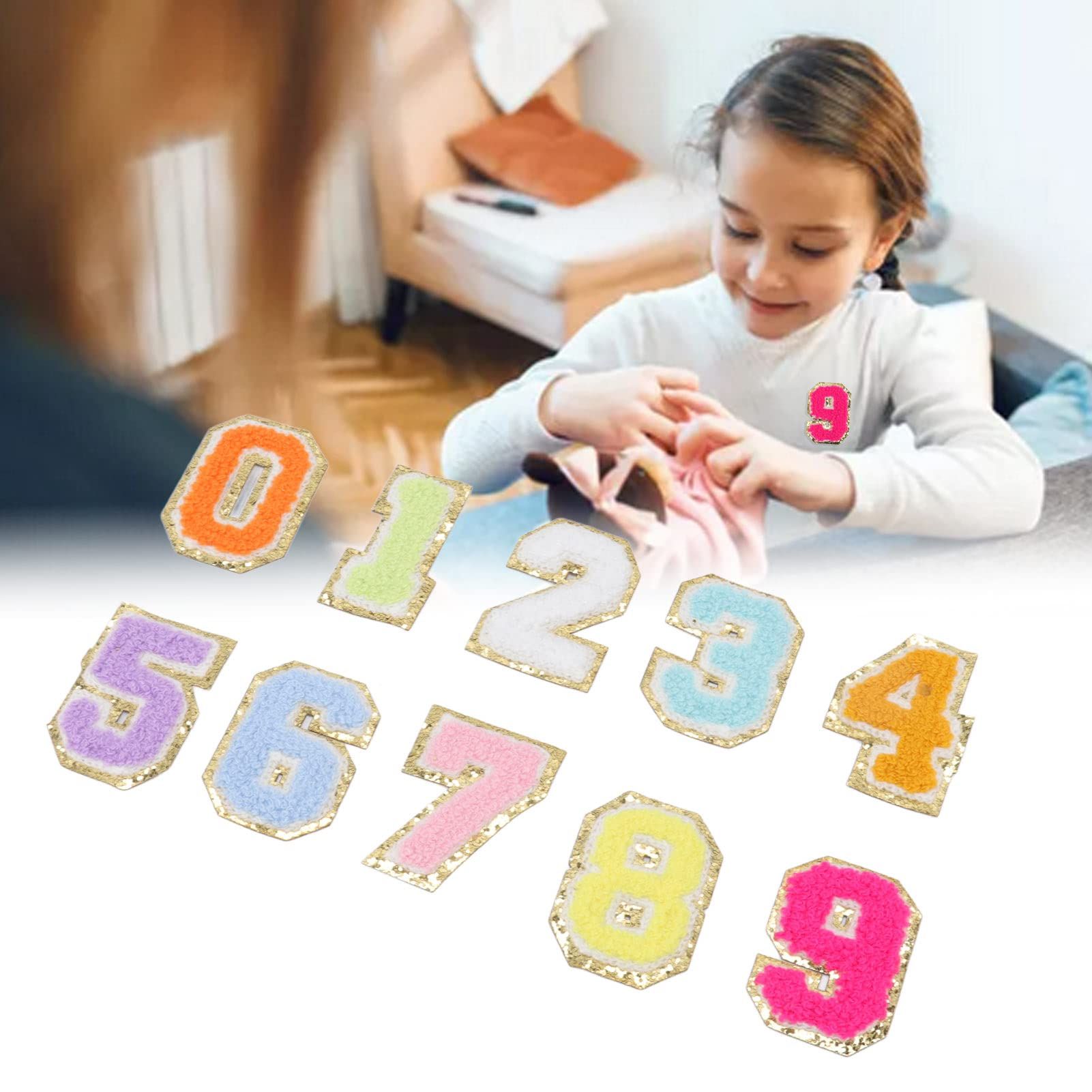 0-9 Applique for Clothes,10pcs Patches 0 to 9 Number Colorful Bright Colors Exquisite Cotton Number Patches for Hat Backpack Shirt — image 2