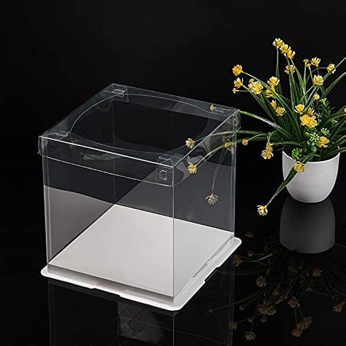 10 inch Clear cake Box, Large Transparent cake Box,tall cake boxes with Ribbon,10x10x9inch - Suitable for packing 8" or 10" cakes,Clear Gift Display Box for — image 3