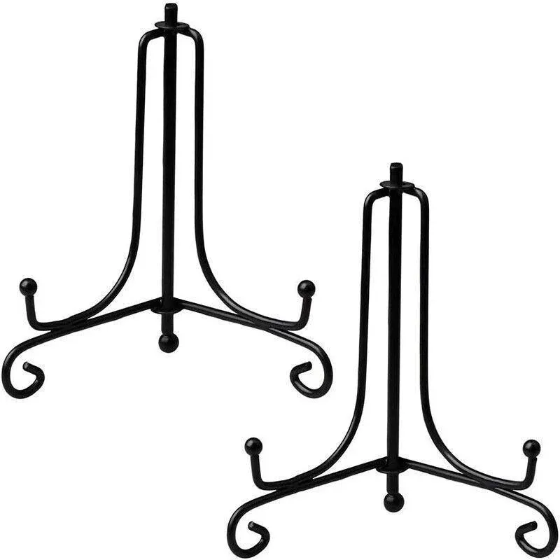 Plate Stands Iron Display Easel Photo Picture Bowl Dish Book Holder Frame Black - 7 Inch — image 4