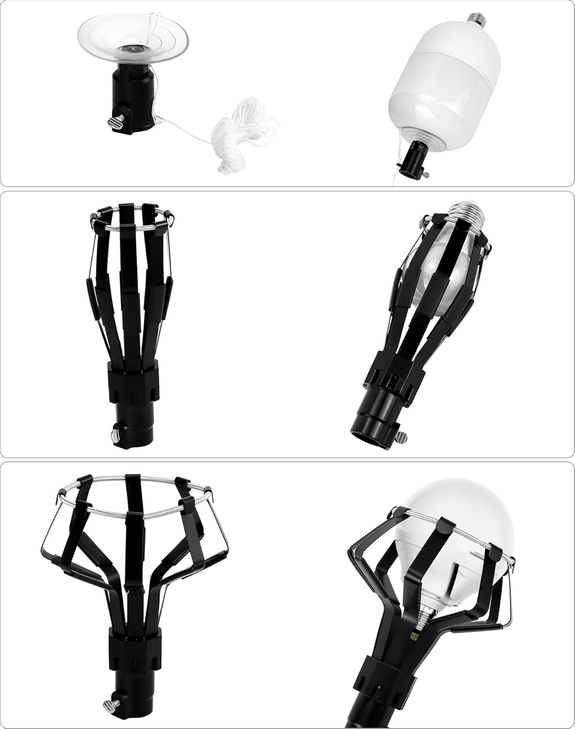 Professional Light Bulb Changer Kit - 3 Piece Set - Extension Pole Compatible, for High Ceiling Incandescent Bulbs with Standard, Floodlight & Recessed Changer — image 4