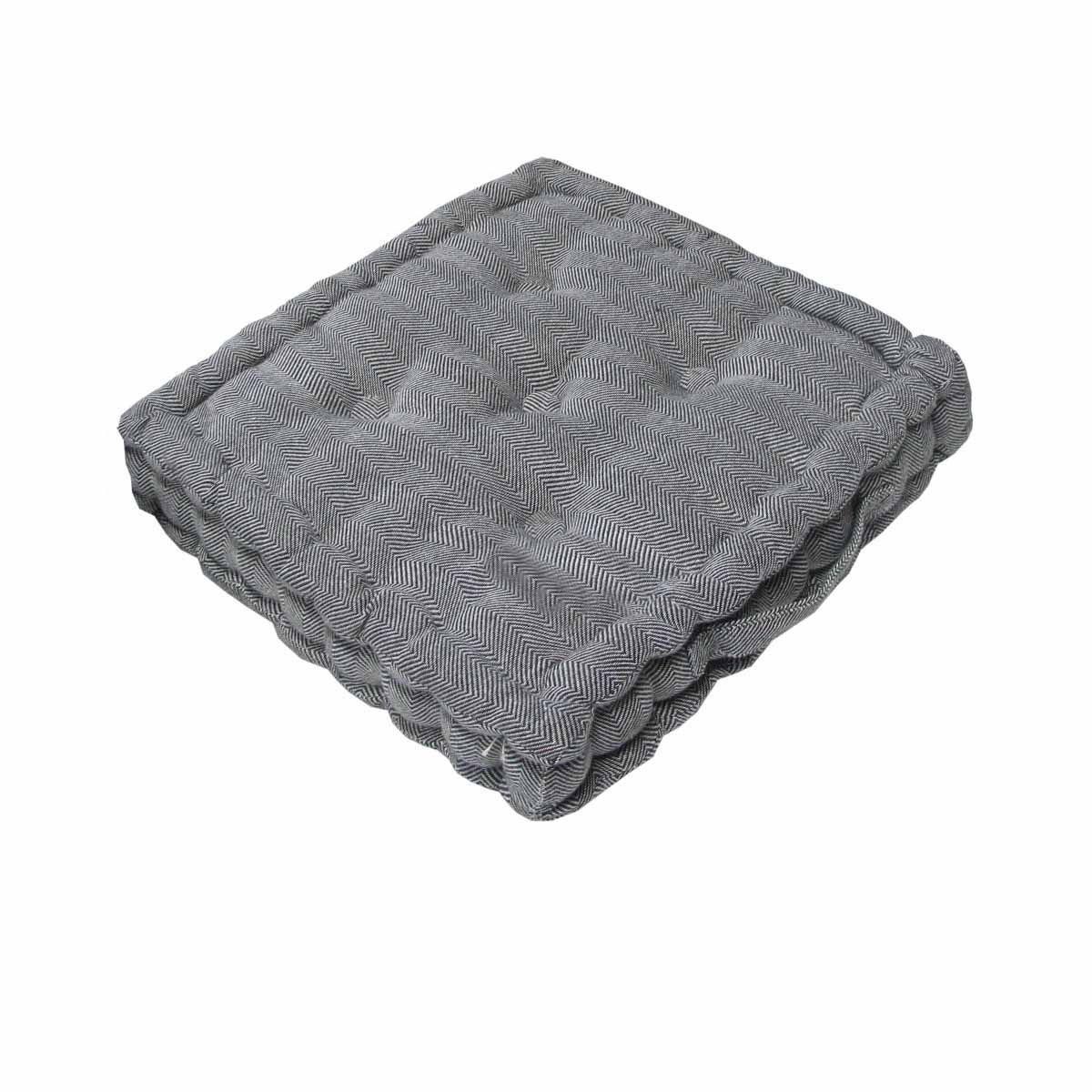 Rans Boxed Herringbone Chair Cushion Pad 40 × 40 + 7 cm Black