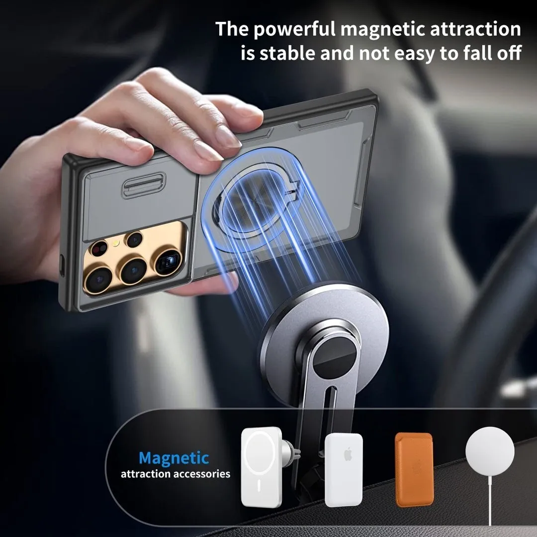 2-in-1 Magnetic Sliding Lens Case, Grey for Samsung S24Ultra — image 4