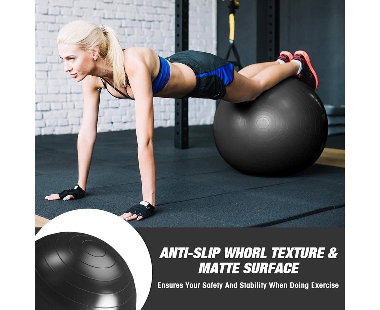 Anti-Burst Exercise Ball, Fitness & Yoga Ball Supports with Quick Pump for Gym, Chair - Diameter 65 cm โ image 4
