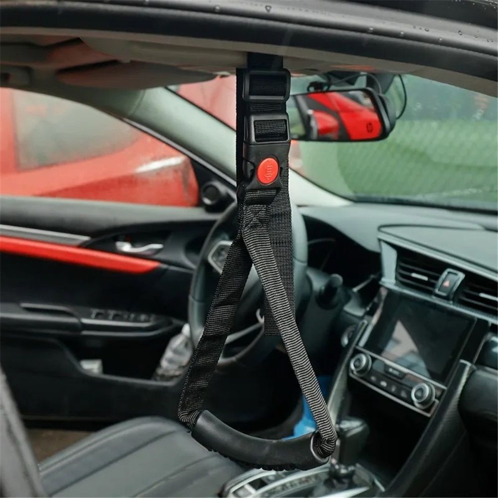 2pcs Car Safety Grab Bar for Adults, Seniors, and Elderly, Ergonomic Vehicle Support Handle with Adjustable Strap and Non-Slip Rubber Grip, Automotive Standing — image 2