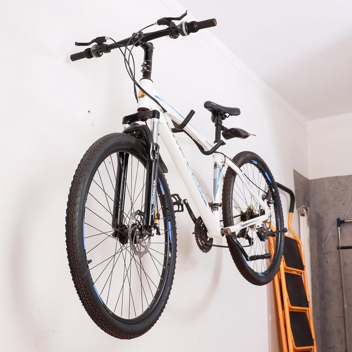 Bike rack - Wall-mounted bike rack - Stainless steel, can support 30 kg - Adjustable handlebar angle - Retractable wall-mounted bike rack - Suitable for indoor — image 3