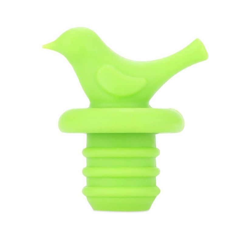 Little Bird Silicone Wine Bottle Stopper Kit, Silicone Bottle Cork Set of 4, Assorted Color Green Blue Pink and Purple — image 5