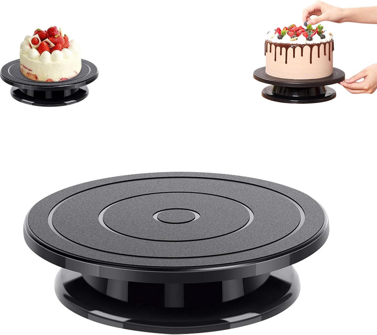 Rotating Cake Stand - Cake Turntable - Cake Stand with Base - Cake Dish - Cake Plate - Cake Stand - ø 28cm - Turntable - Anti-Slip - Cake Decoration - Baking