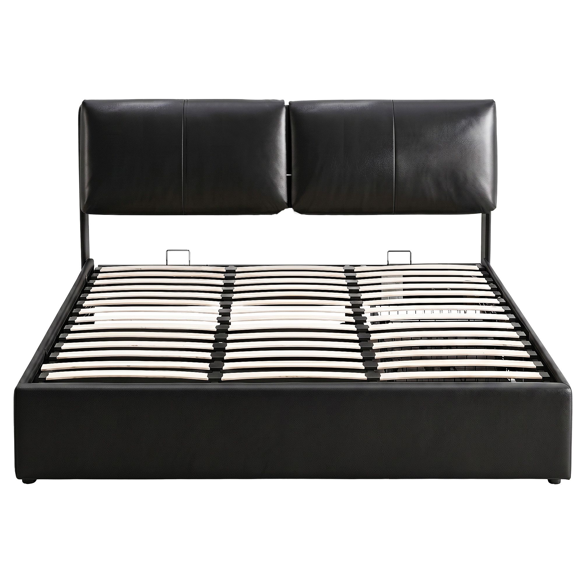 Artiss King Bed Frame Gas Lift Storage 3 Drawers Adjustable Headboard Platform Bed Black โ image 3