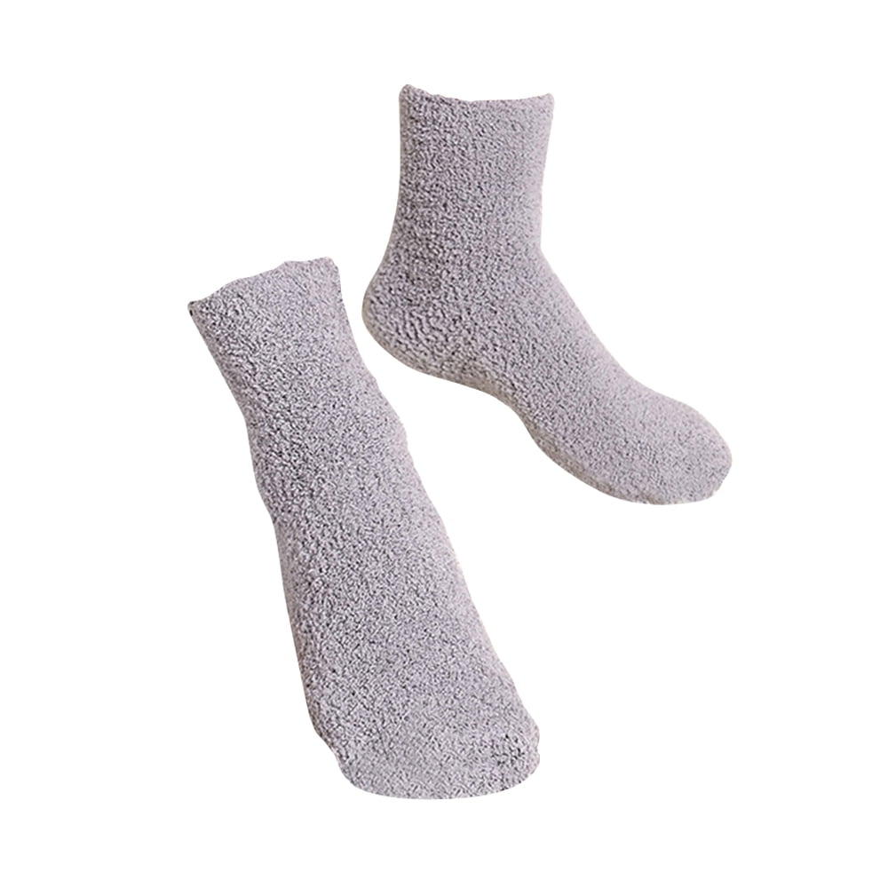 Mens Warm Bed Socks 1 Pair Thick Fuzzy Sleep Socks Grey 9.8 × 2.8 × 0.2in — image 6
