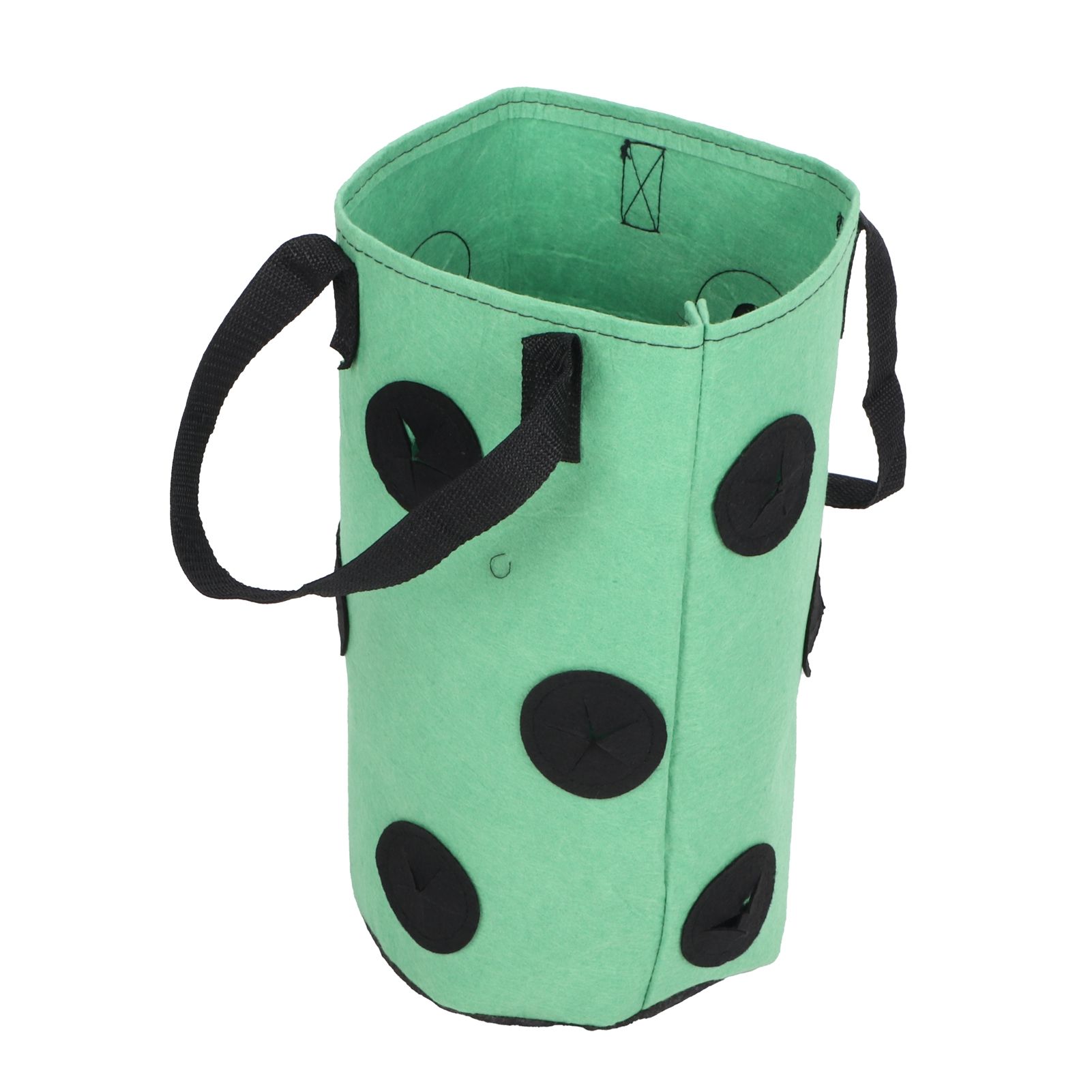 12 Holes Strawberry Planter Bag with Handles Portable Felt Plant Growing Bag for GardenGreen 20x35cm — image 3