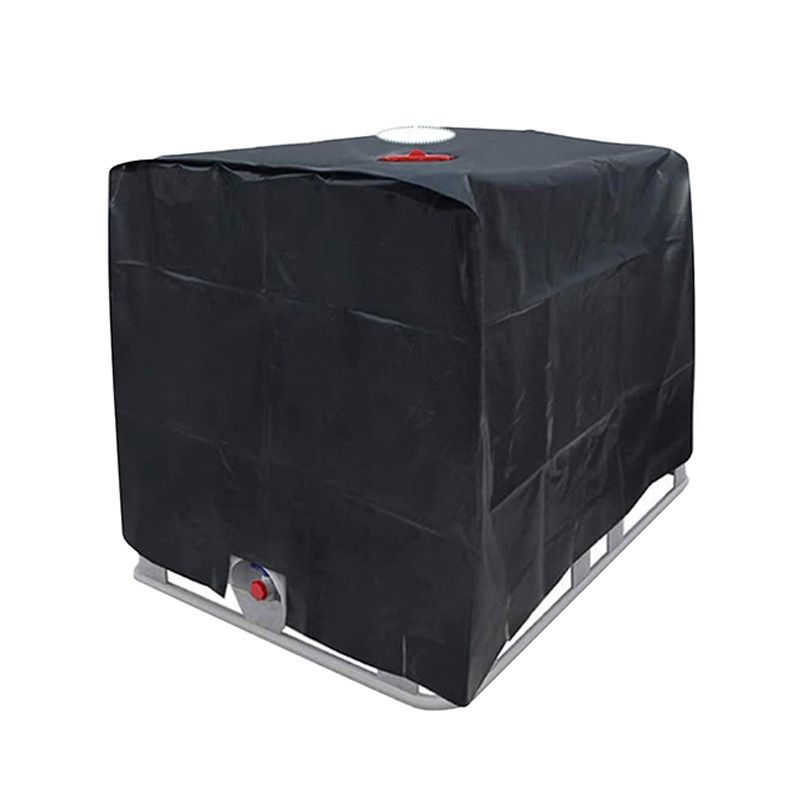 Container Aluminum Cover Rain Water Tank Oxford Cloth Sunshade Water Proof Protective Hood 1000 L Garden Water Tank Black