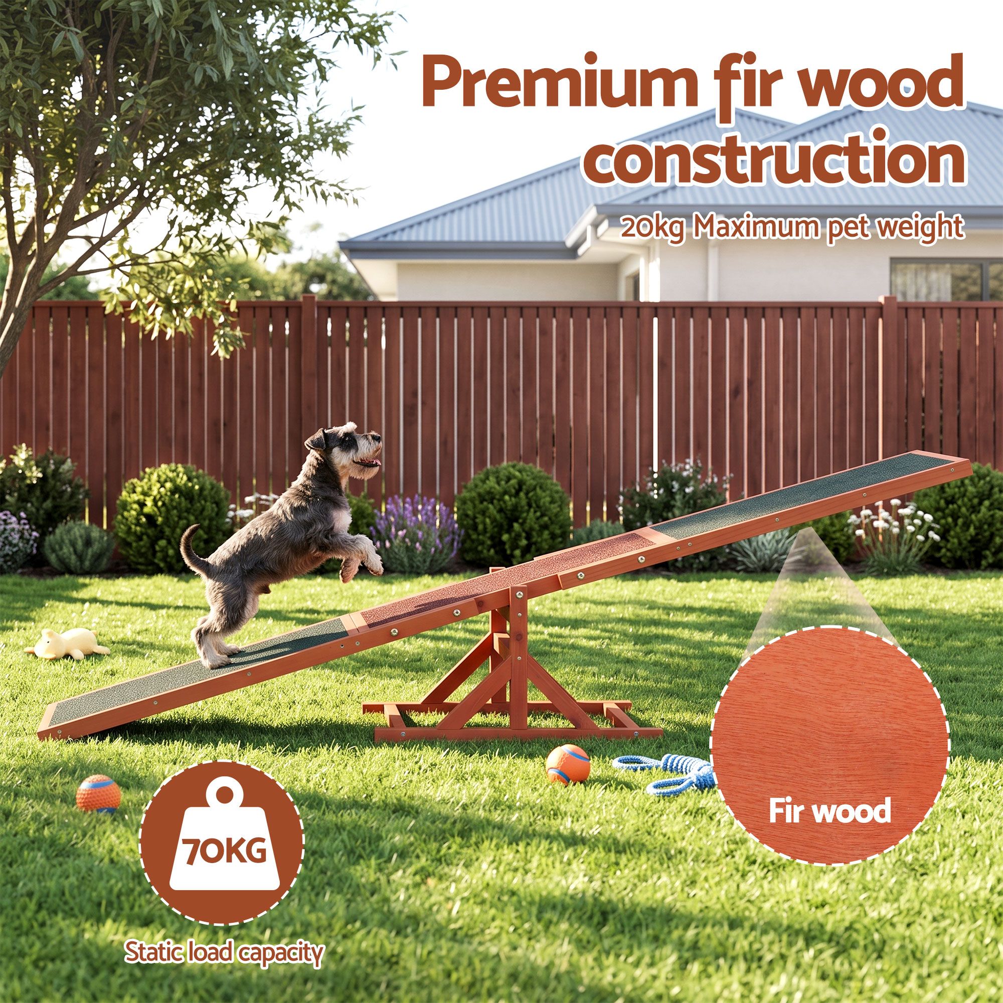 i. Pet Dog Agility Equipment Pet Seesaw Obedience Training Puppy Obstacle Outdoor Play 180cm — image 6