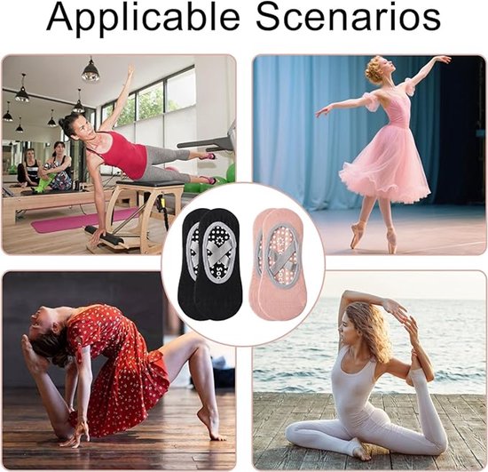 Yoga socks (2 pairs) - Non-slip socks - Women's non-slip yoga socks - Sizes 35-41 - Women's Pilates socks, non-slip - Fitness non-slip - Suitable for Pilates โ image 3