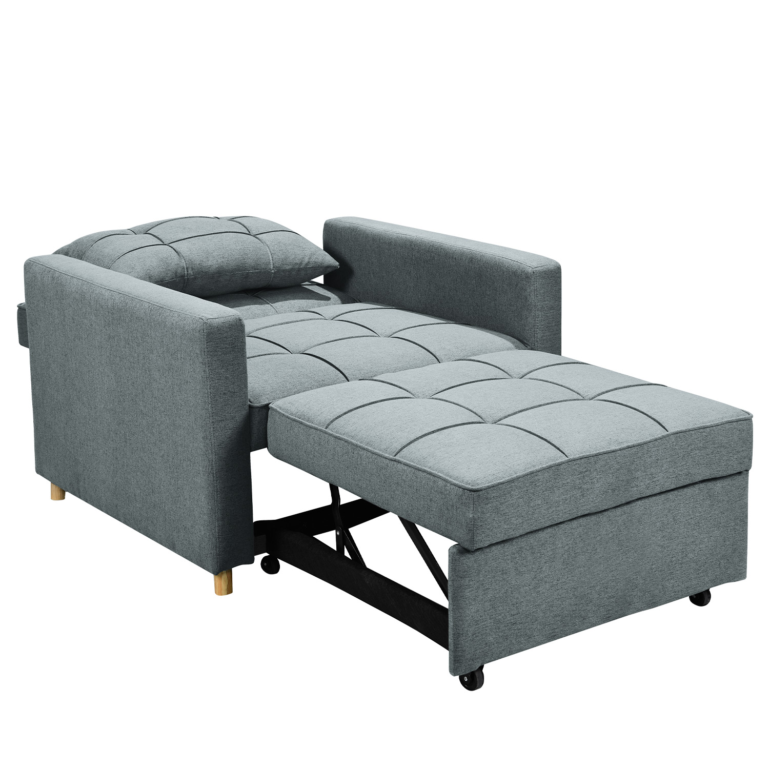 Sarantino Suri 3-in-1 Convertible Sofa Chair Bed - Airforce Blue โ image 2