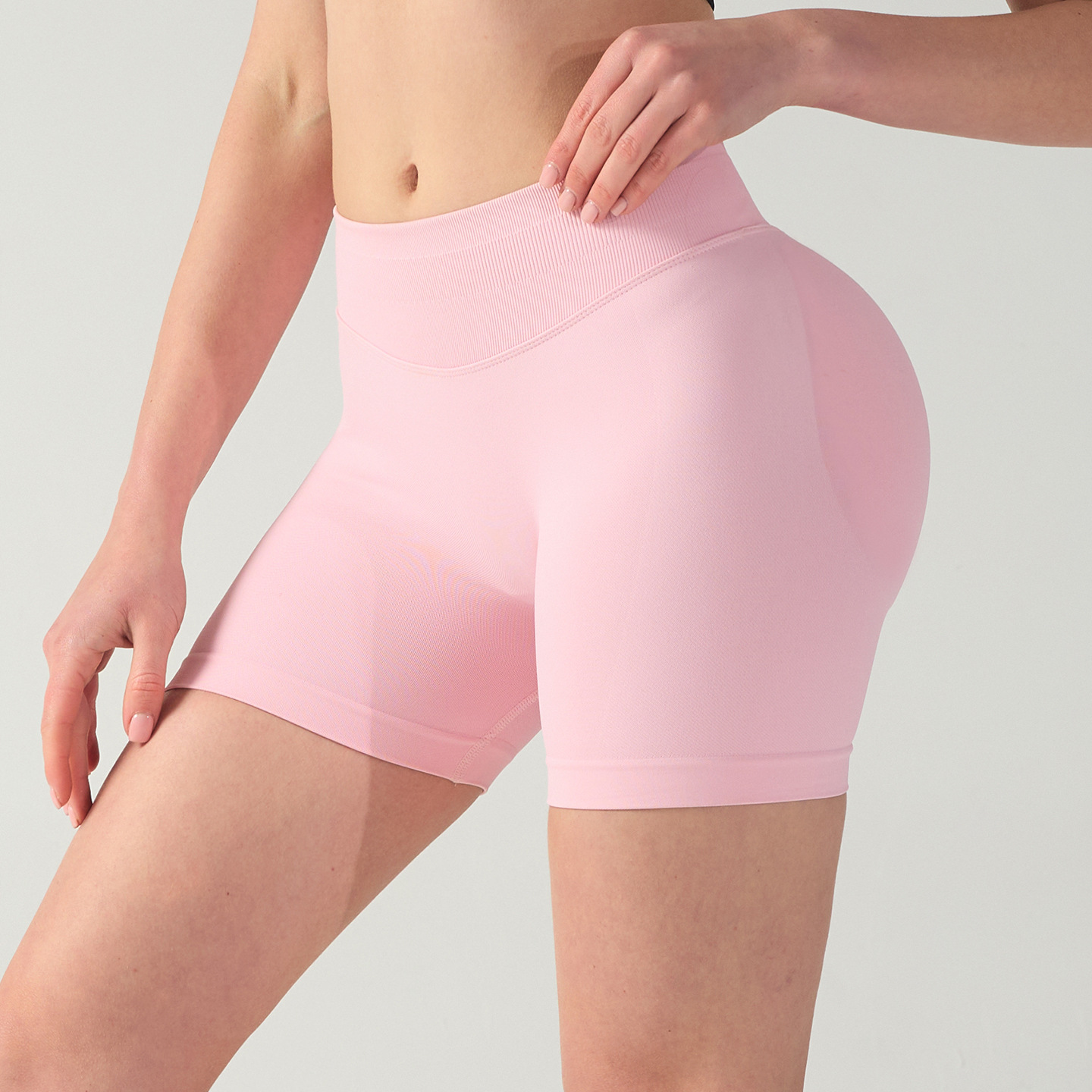 XL Black High-Elastic Hip Yoga Shorts - Seamless Mid-Intensity Pilates Workout Shorts โ image 3