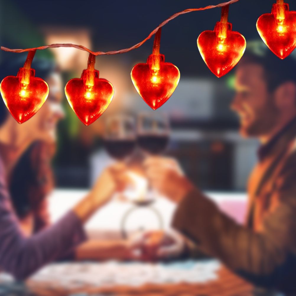 Love Heart Shaped String Lights 6 Meter 40 Leds Heart Love Valentine Lights for Wedding Party Birthday Home Decor โ image 5