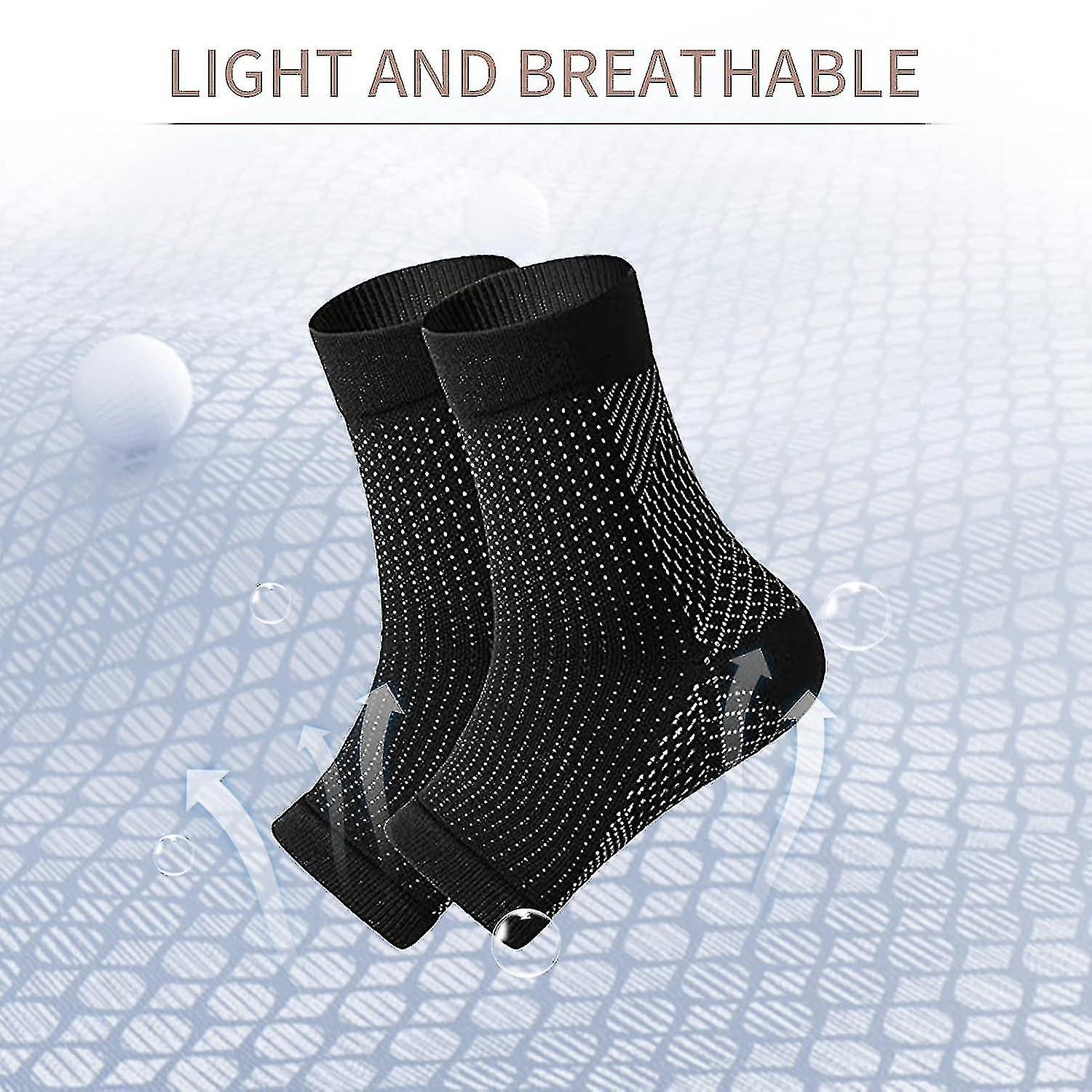 pairs of neuropathy socks, soothing socks for neuropathy pain, tendinitis compression socks, plantar fasciitis, neuropathy - Black - L XL โ image 2