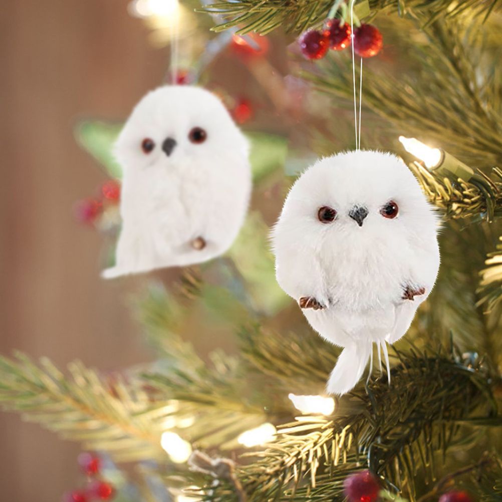 2Pcs Christmas Cute Owl Hanging Gift Simulation Animal Pendant Xmas Tree Pendant Home Holiday Party Decoration — image 6