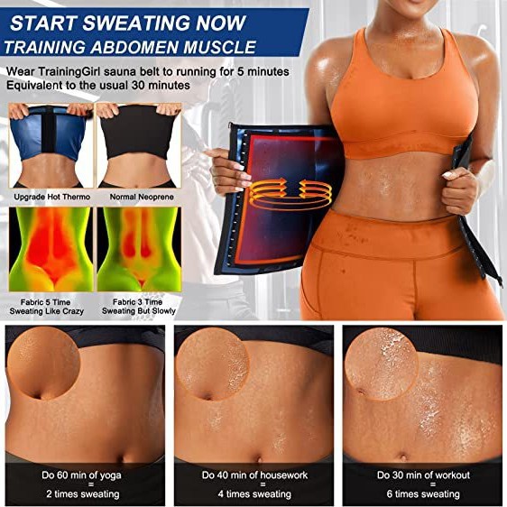 Silver Ion Sauna Waist Trainer for Women(Size M) - 2-in-1 Zipper and Hook/Eye Sweat-Wicking Sports Girdle, Postpartum Fitness Shapewear — image 2