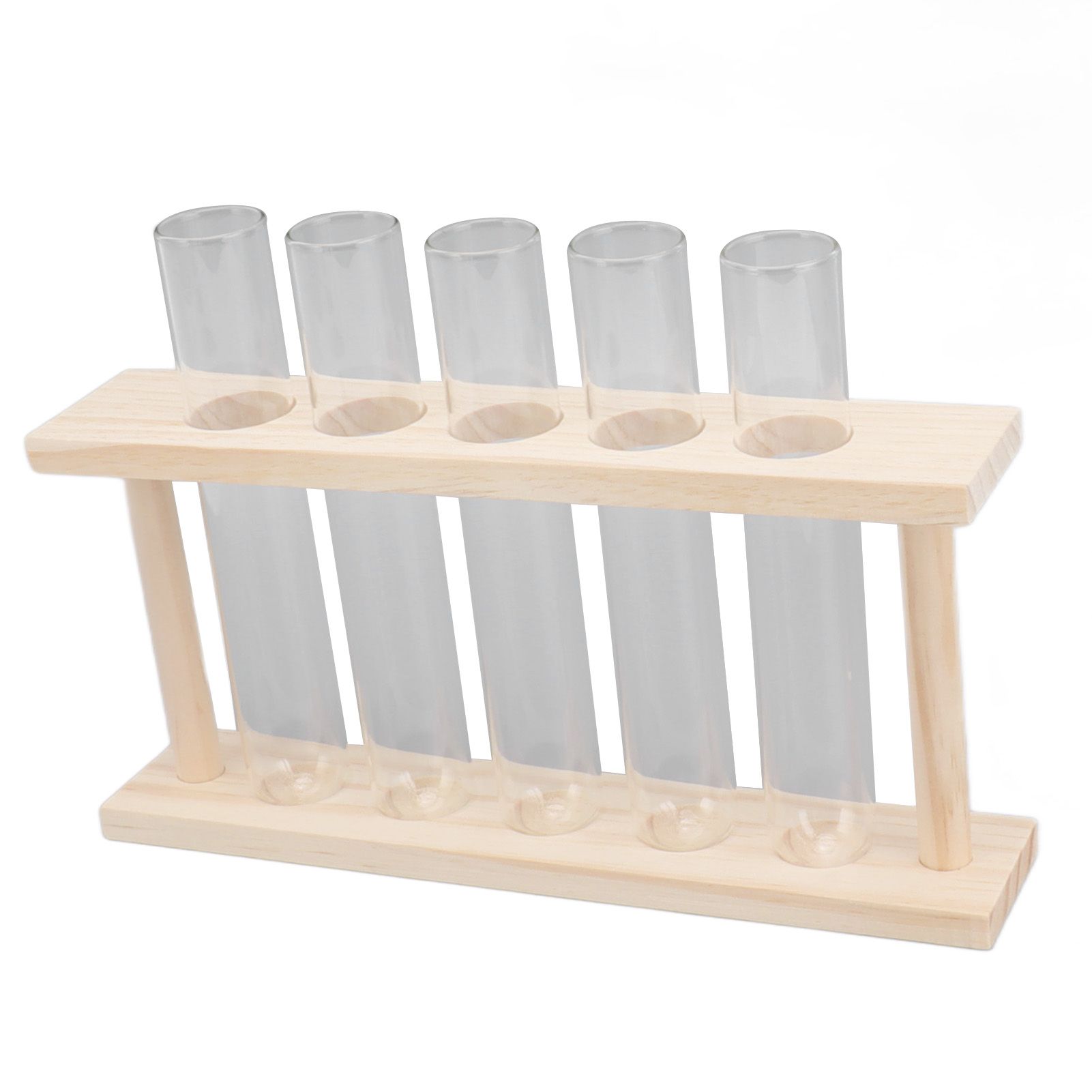 5 Test Tube Plant Terrarium Transparent Observe Growth State Plant Terrarium with Wooden Stand Water Plant Holder — image 6