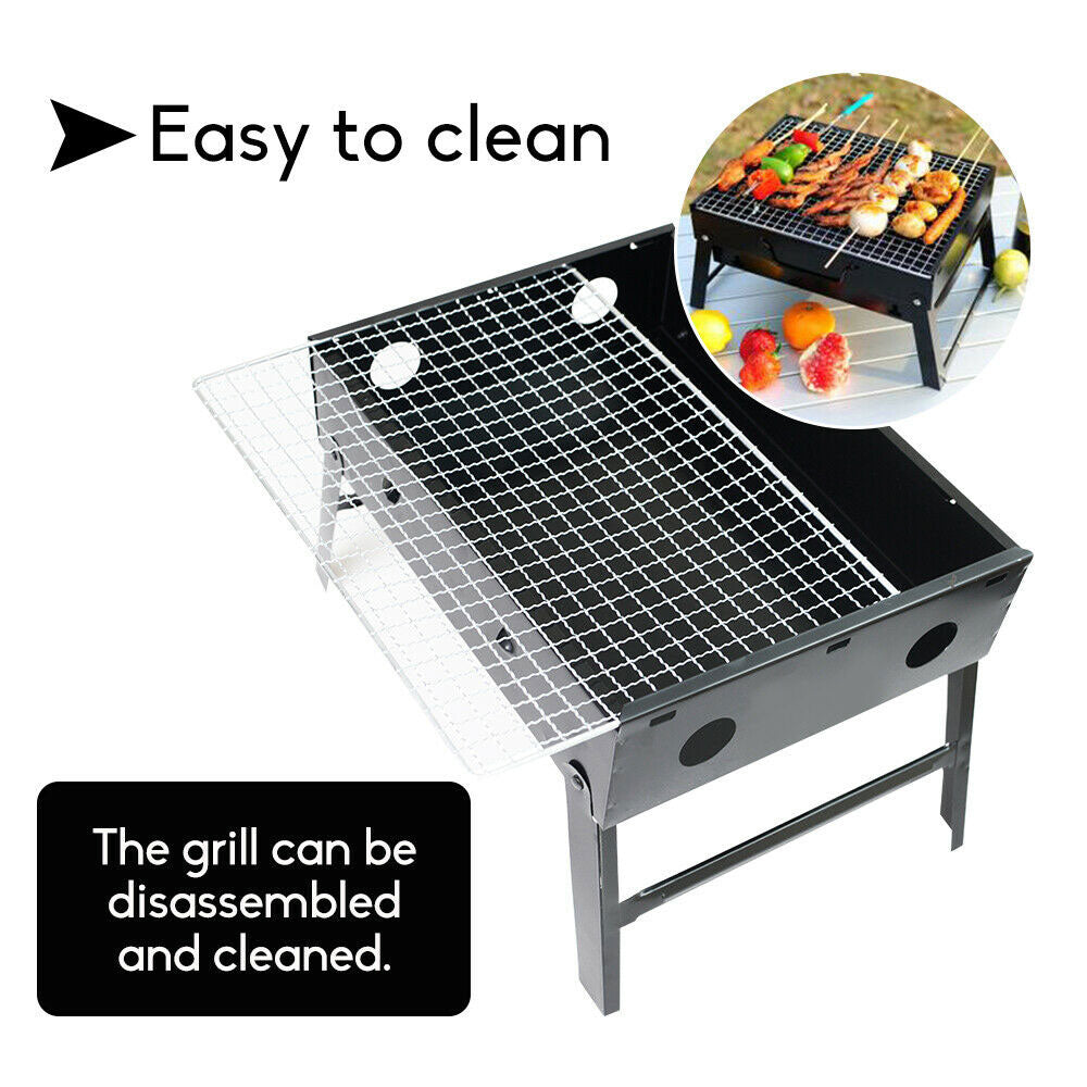Outdoor Camping Portable & Foldable Charcoal BBQ Grill Hibachi Picnic Barbecue — image 4