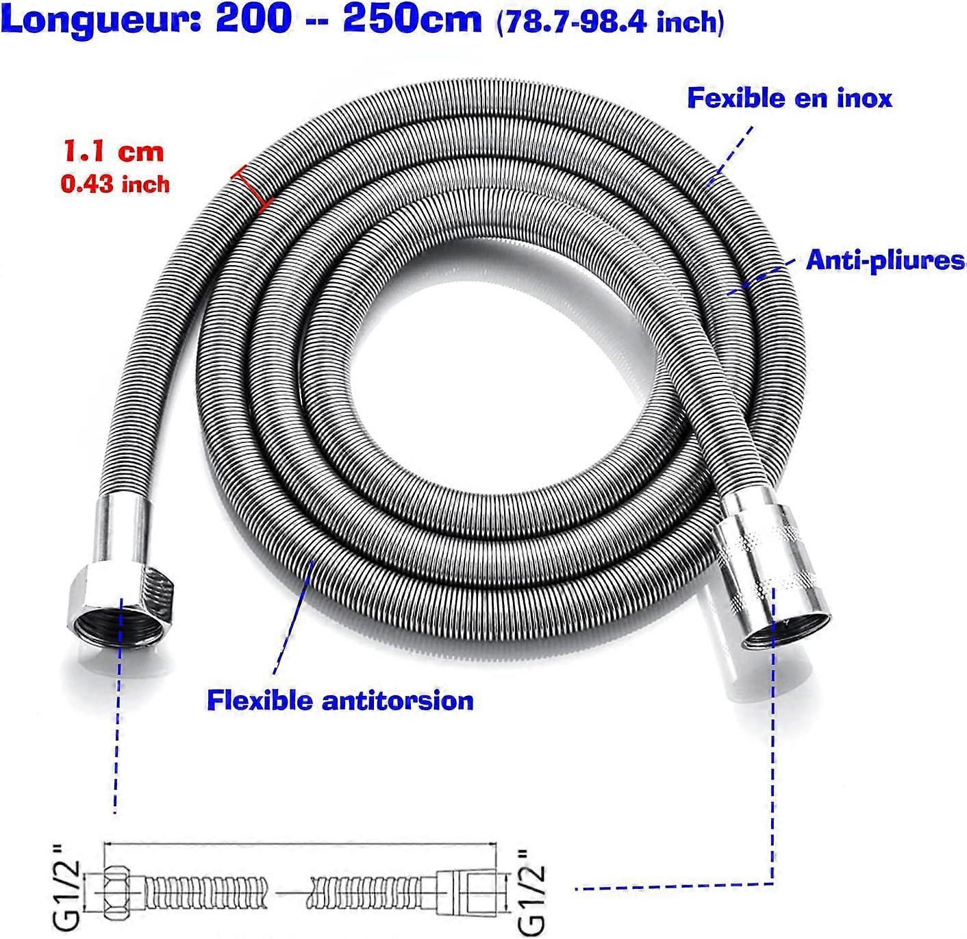 2m Stainless Steel Universal Shower Hose, Flexible Bathroom Replacement Hose โ image 2