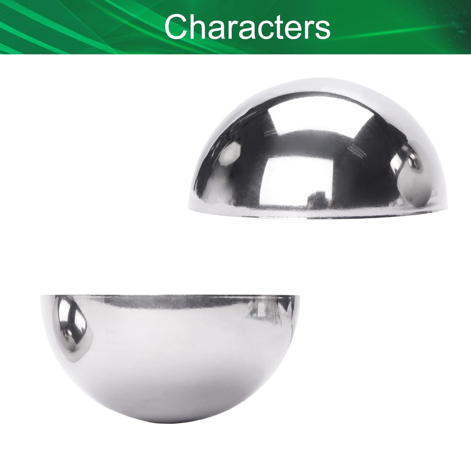 100mm Dia Thickened Gazing Hemisphere 304 Stainless Steel Hollow Ball Mirror Globe Polished Shiny Sphere, Silver Tone 2Pcs — image 2