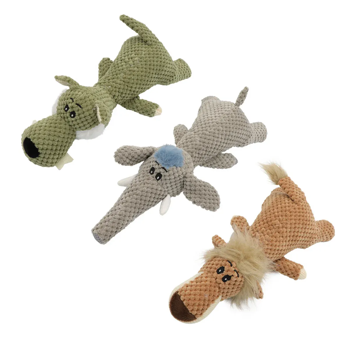 Pet Plush Corn Fleece Squeaky Toy Chew Teeth Cleaning For Dogs Puppies Safe Soft - Orange — image 3
