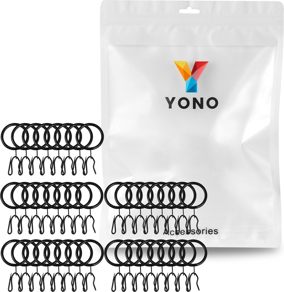 40-Pack Black Metal Curtain Rings with Clips, 30 mm Inner Diameter โ image 6
