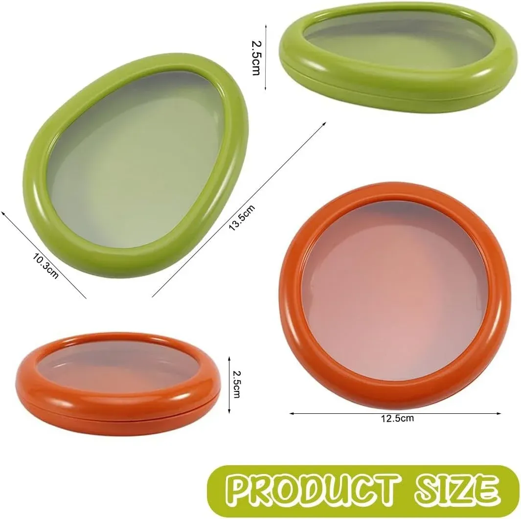 2 Pack Avocado Onion Storage Containers, Reusable Fridge Keepers with Tight Seal, Green Brown โ image 2