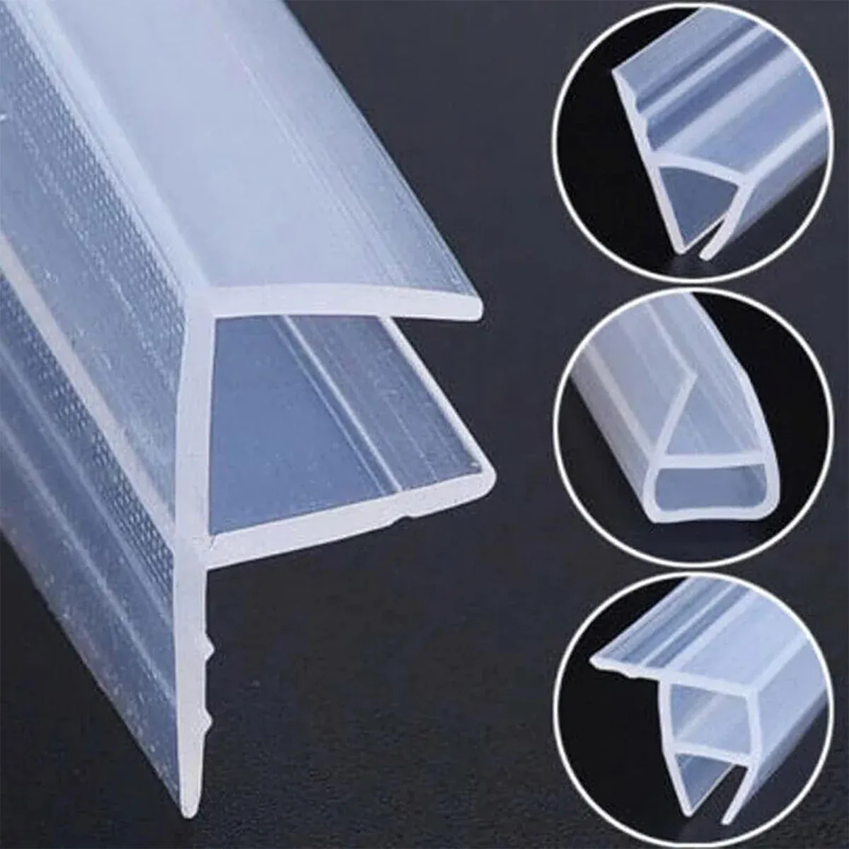 Transparent U Shape Silicone Seal Strip for Glass Doors Windows - 0.8cm x 100cm β image 6