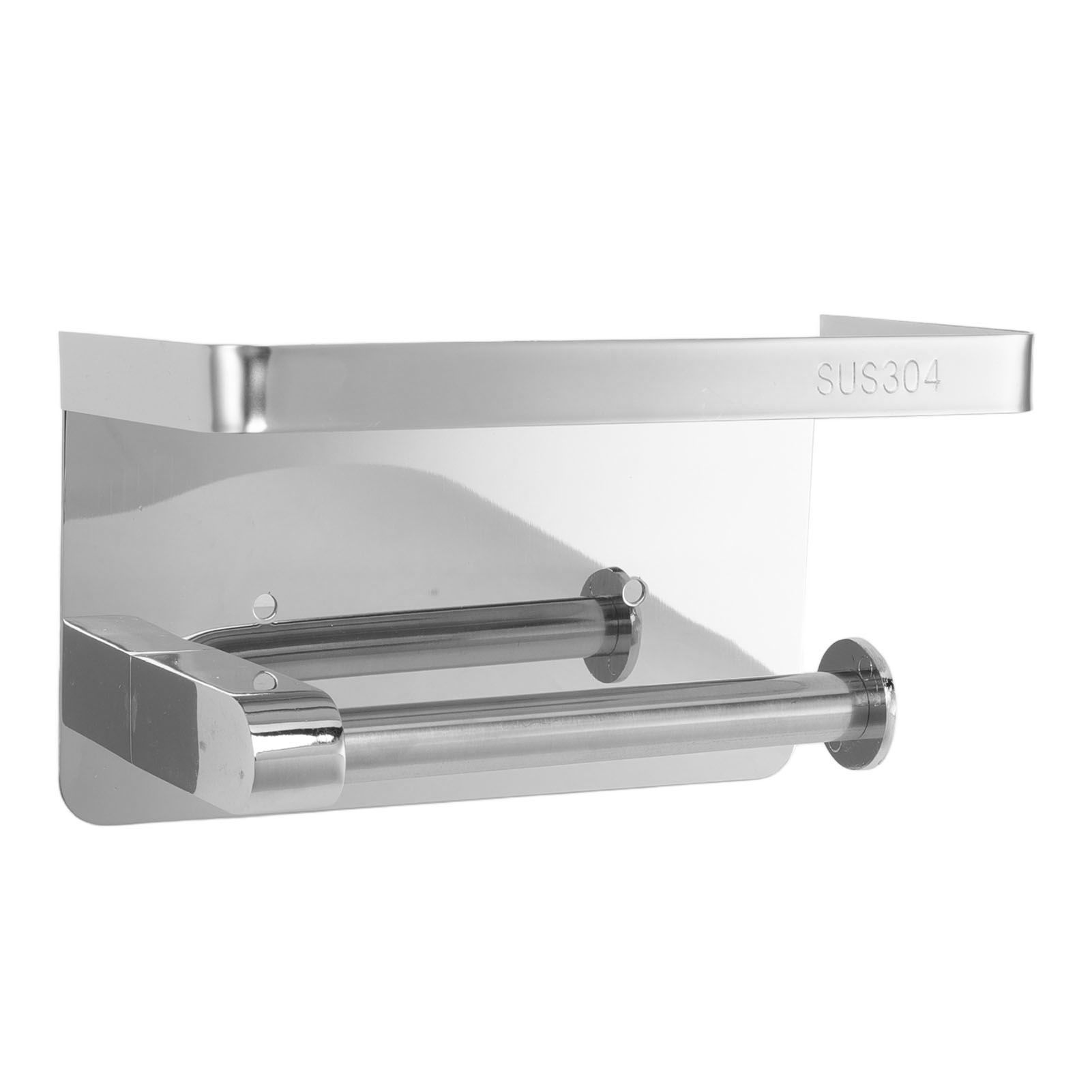 Toilet Paper Holder with Shelf Stainless Steel Minimalist Style Wall Mounted Waterproof Toilet Paper Roll Holder for Bathroom k9 Hem 304 โ image 6