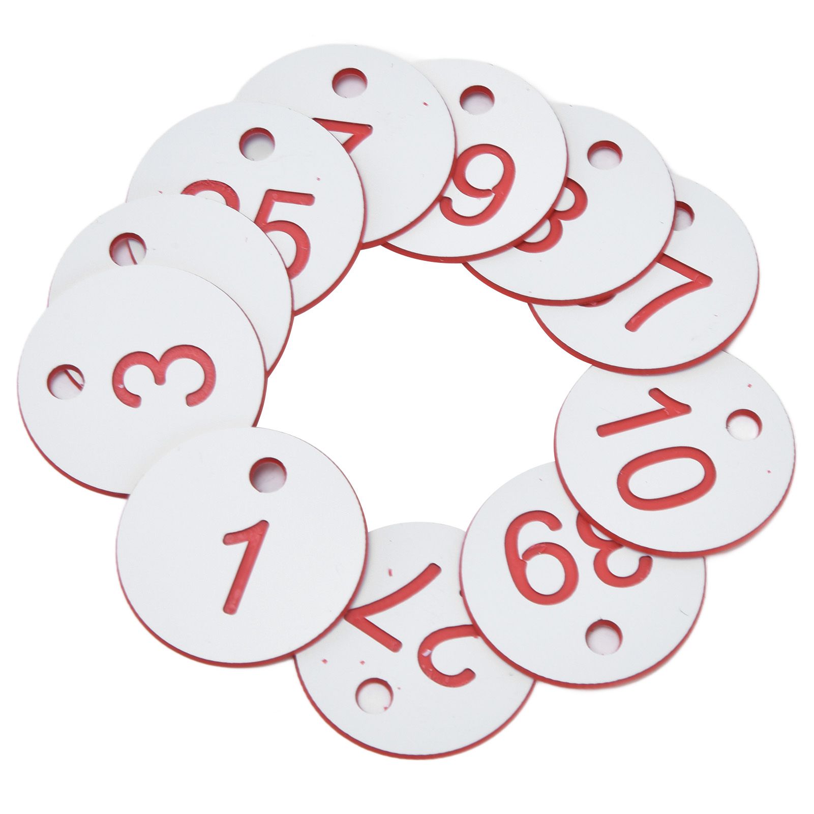 50Pcs Beehive Tag ABS Round Numbered Sign Labels with Hole Livestock Beekeeping SuppliesWhite 1-50 — image 5