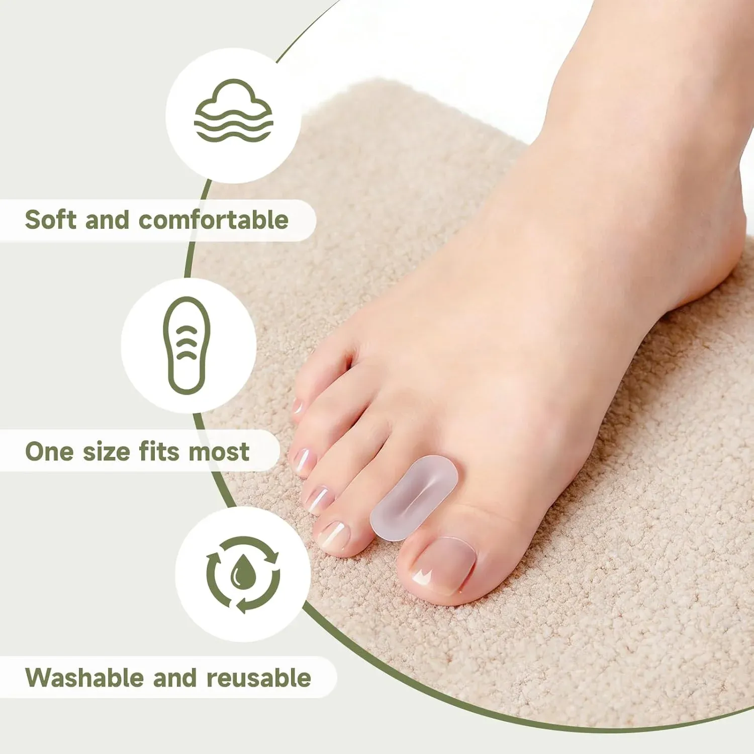 16 Pack Gel Toe Separators, Soft Silicone Toe Spacers for Daily Foot Care, Transparent โ image 5