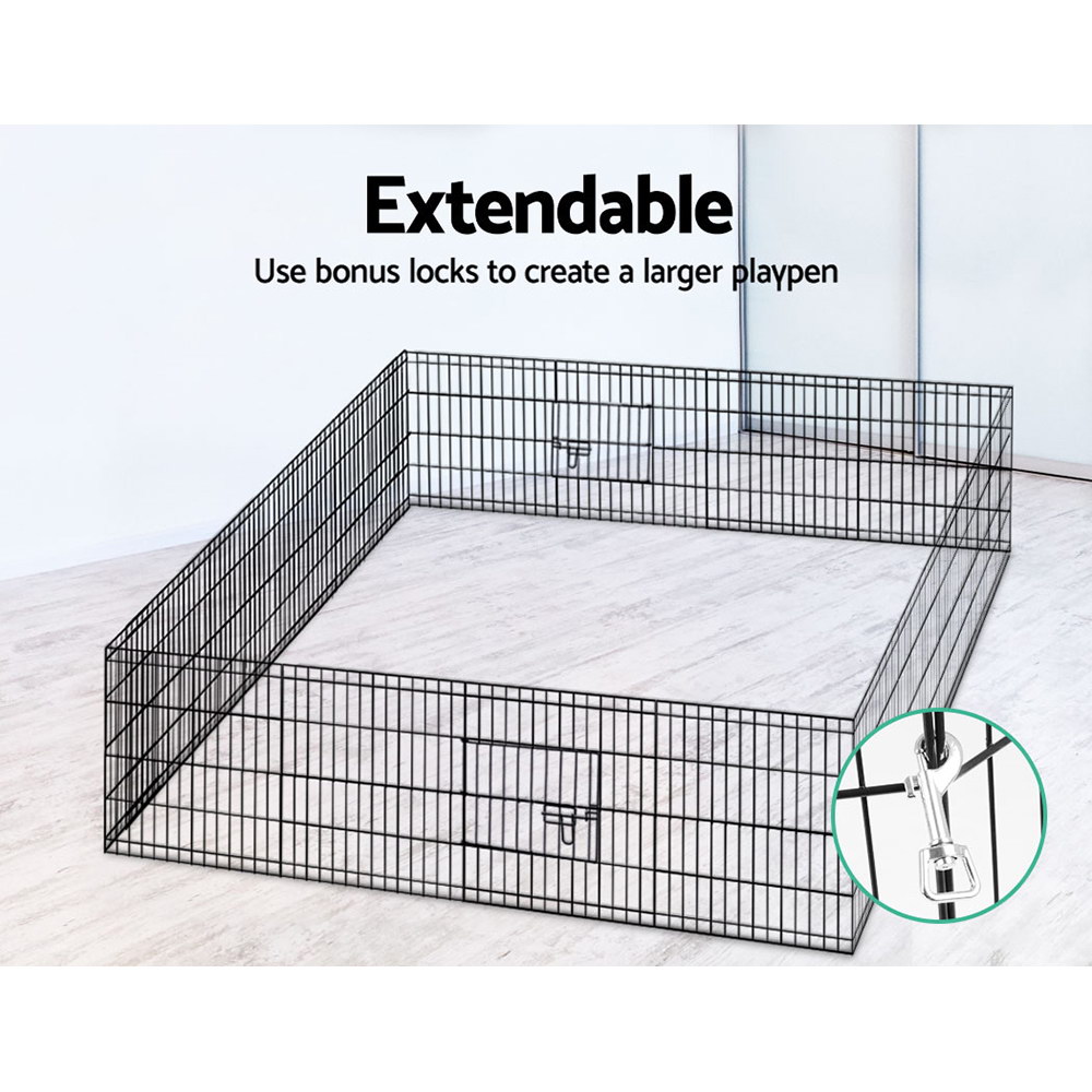 i.Pet 24" 8 Panel Dog Playpen Pet Fence Exercise Cage Enclosure Play Pen — image 6