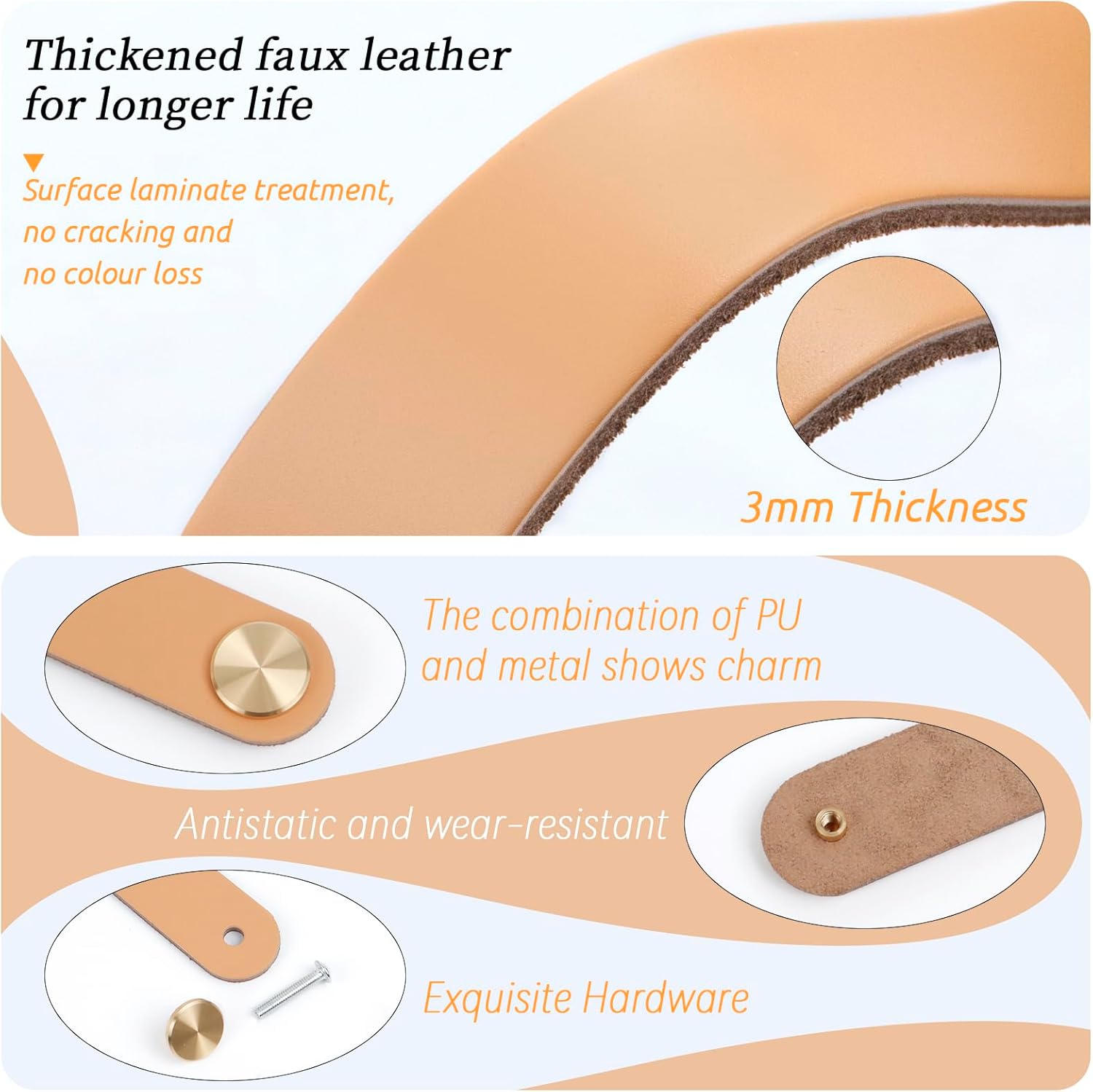 Leather Handles - Furniture Handles - Kitchen Handles - Door Handles - Cabinet Handles - Drawer Knobs - Furniture Hardware - Kitchen Hardware - Handles โ image 3