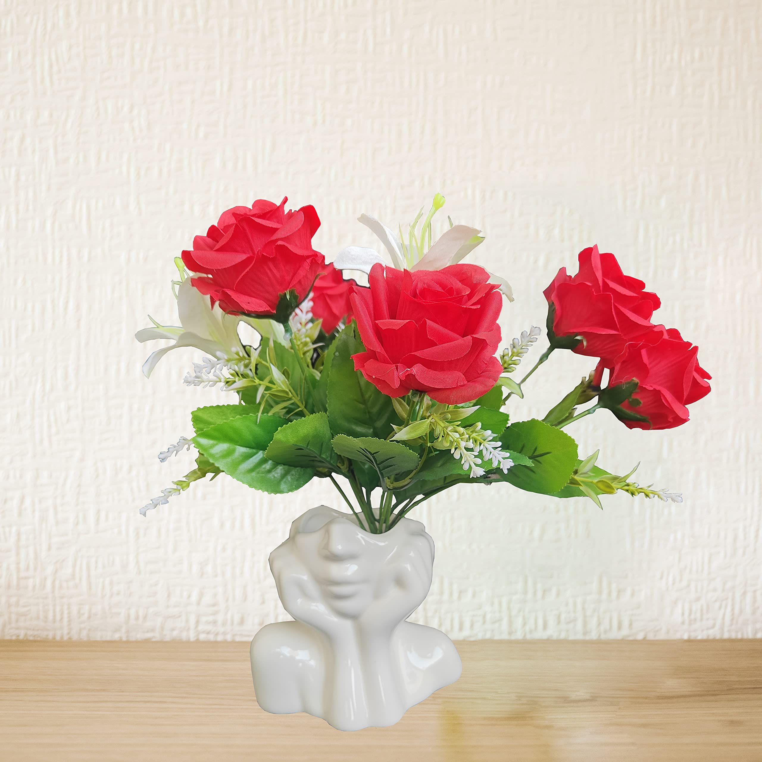 Female Form Ceramic Body Face Art Vase Ideal For Home Office Bookshelf Table Shelf Décor Modern Farmhouse — image 2