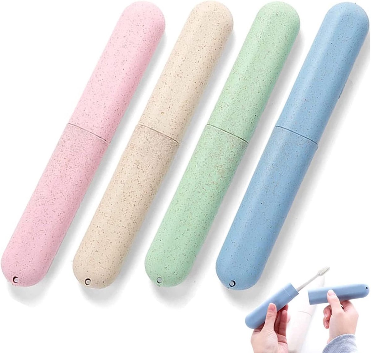 4 pieces - Toothbrush Case - Portable Toothbrush Box - Travel Toothbrush Bag - Toothbrushes Toothbrush Box - for travel, camping, school - blue, green, pink