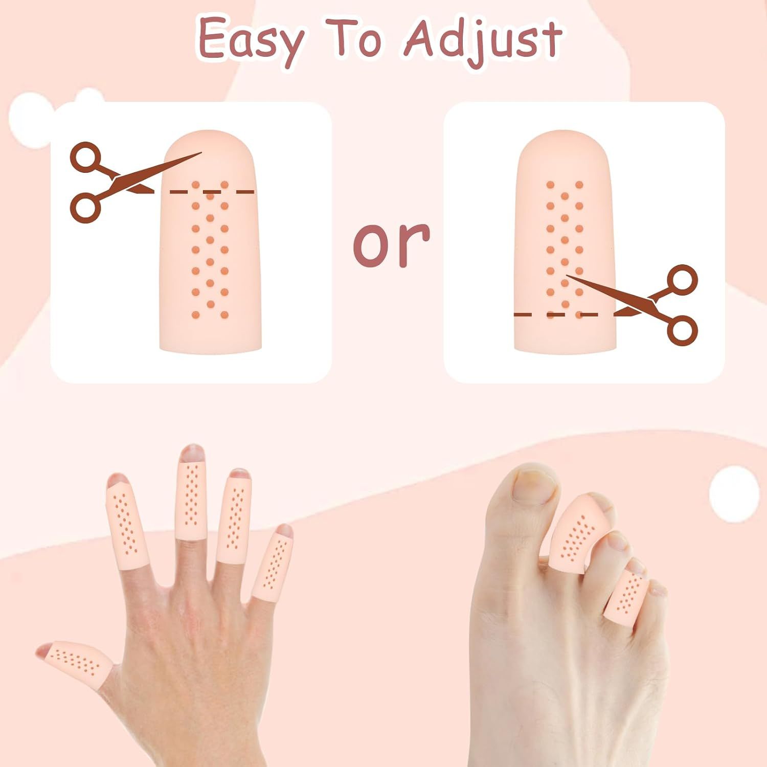 16 Pack Gel Finger Cots with Air Holes, Gel Finger Protectors Finger Covers Protection for Finger Tips, Breathable Finger Covers Finger Caps Gloves โ image 3