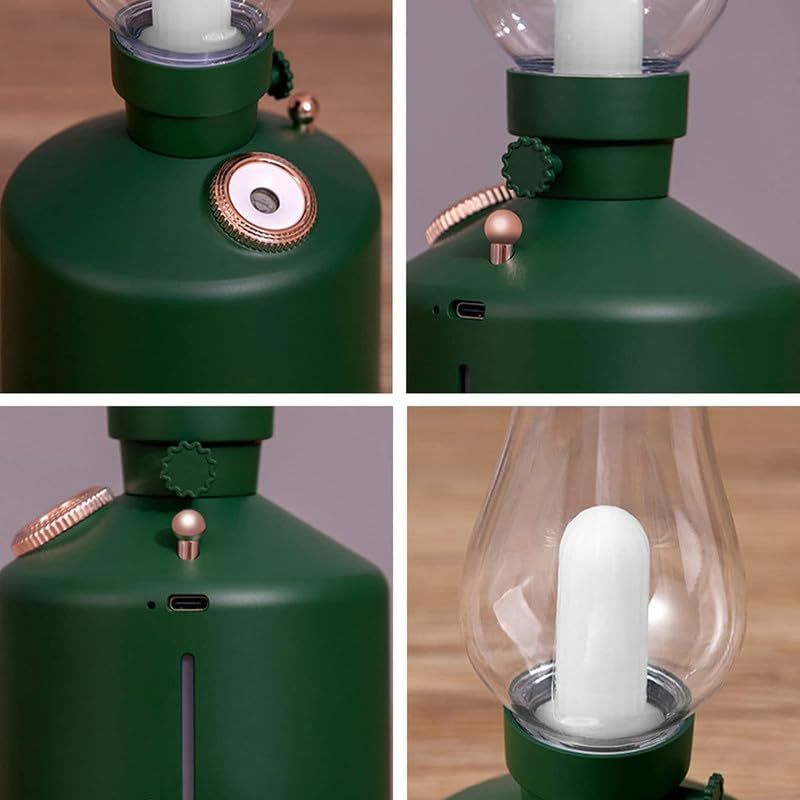 Wireless Air Humidifier with LED Light Camping Lamp, LED Vintage Kerosene Desktop Humidifier Lamp Humidifier Vintage Lamp — image 3