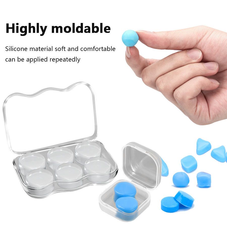 Swimming Ear Plugs, Waterproof Reusable Silicone Swim Earplugs for Swimming Surfing Snorkeling and Other Water Sports — image 5