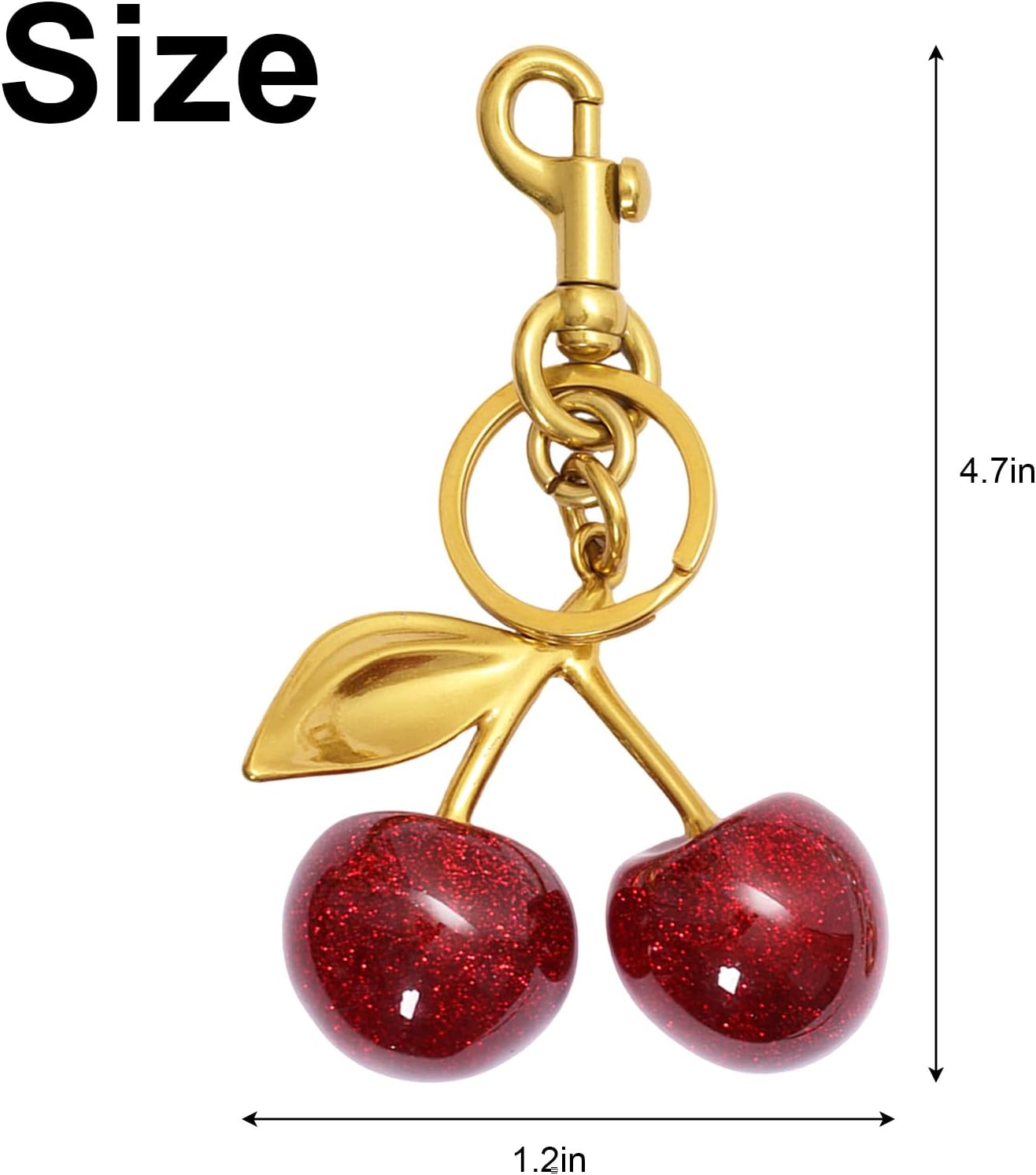 Women Purse Vintage Pearl Sweet Cherry Bag Charm Keychain Decor for Women Handbag — image 2