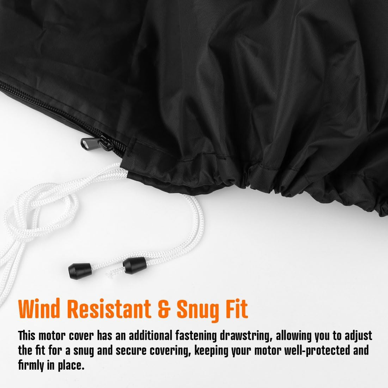 600D Oxford Cloth Outboard Motor Cover, Waterproof UV Resistant Boat Engine Protective Cover for Yacht Fishing Boat(15-20HP) — image 4