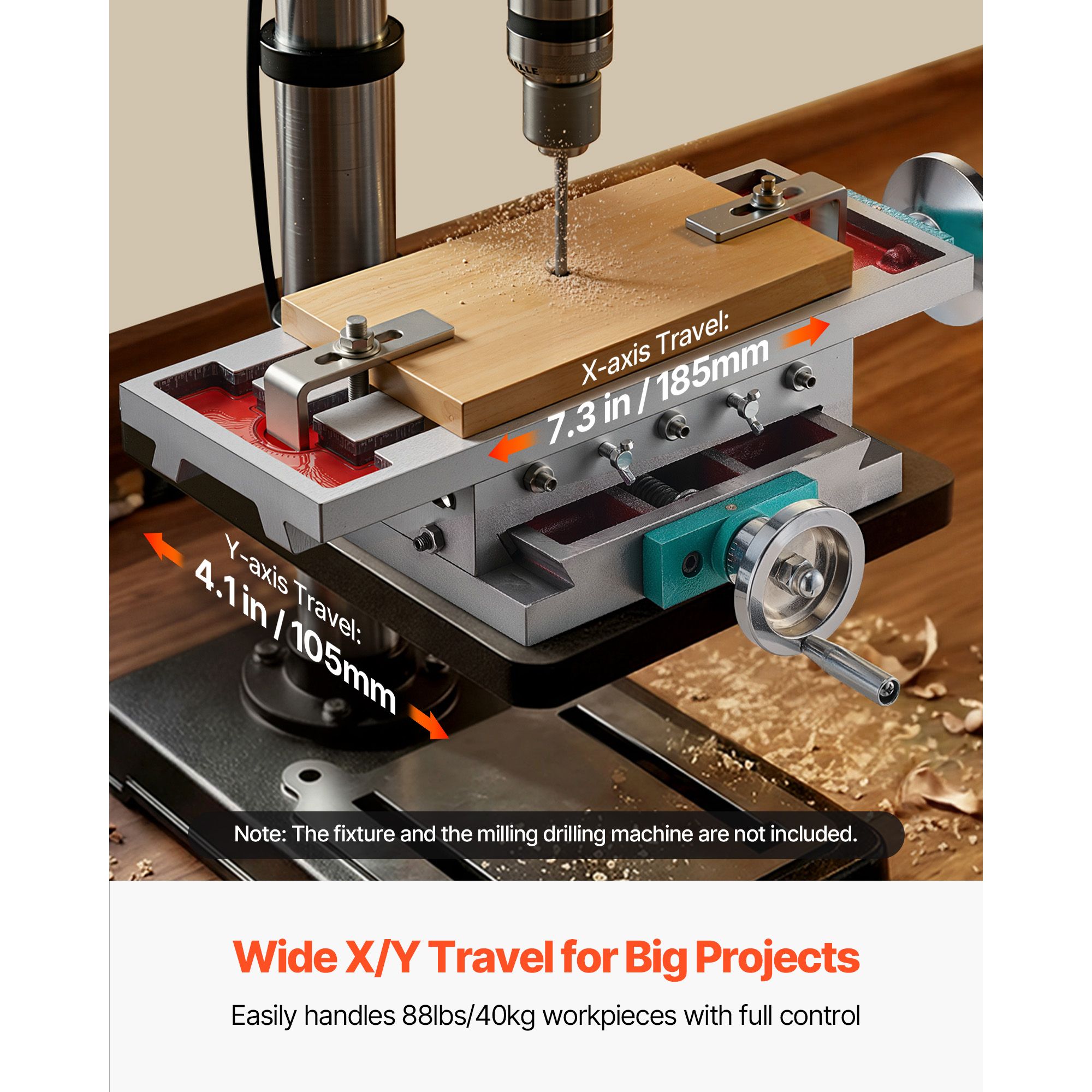 Compound Milling Machine Worktable 450 × 170mm 2 Axis Cross Slide Drill Vice — image 4