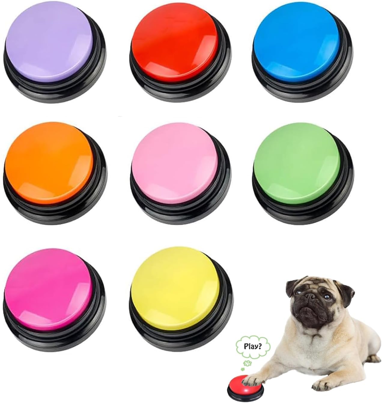 Voice Recording Button for Communication Pet Training Buzzer,30 Second Record&Playback Dog Toy,Voice Recording Clicker for Cat,Puppy,Pet Trainin,Funny Gift for